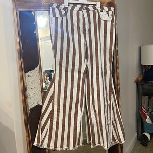 3XL Stripe Flare Jeans